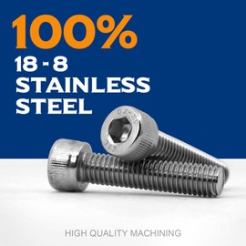 Pack of 10 M6 x 100 mm Allen Screws 304 Stainless Steel Cylinder Screws with Hexagon Socket Full Thread