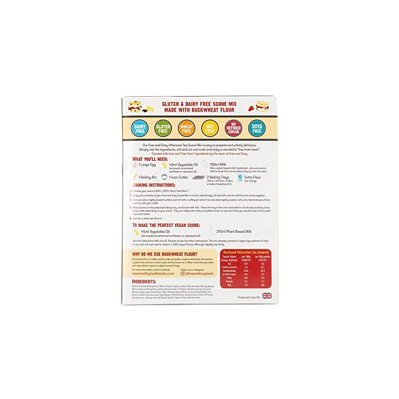 Free & Easy Buckwheat Flour Afternoon Tea Scone Mix