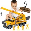 15 Inch Friction Powered Crane Truck Toy with Lights, Sounds