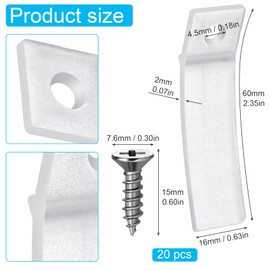 Nuorest 20 Sets Clear Plastic Drawer Stops, Non-Slip PVC Drawer Stoppers with Stainless Steel Screws for Dresser, Furniture, Chest, Drawer, 2.35 x 0.63 x 0.07 Inch