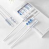 Chopsticks Reusable Dishwasher Safe 5PC Blue Porcelain Chopsticks Hepburn Style,High-grade