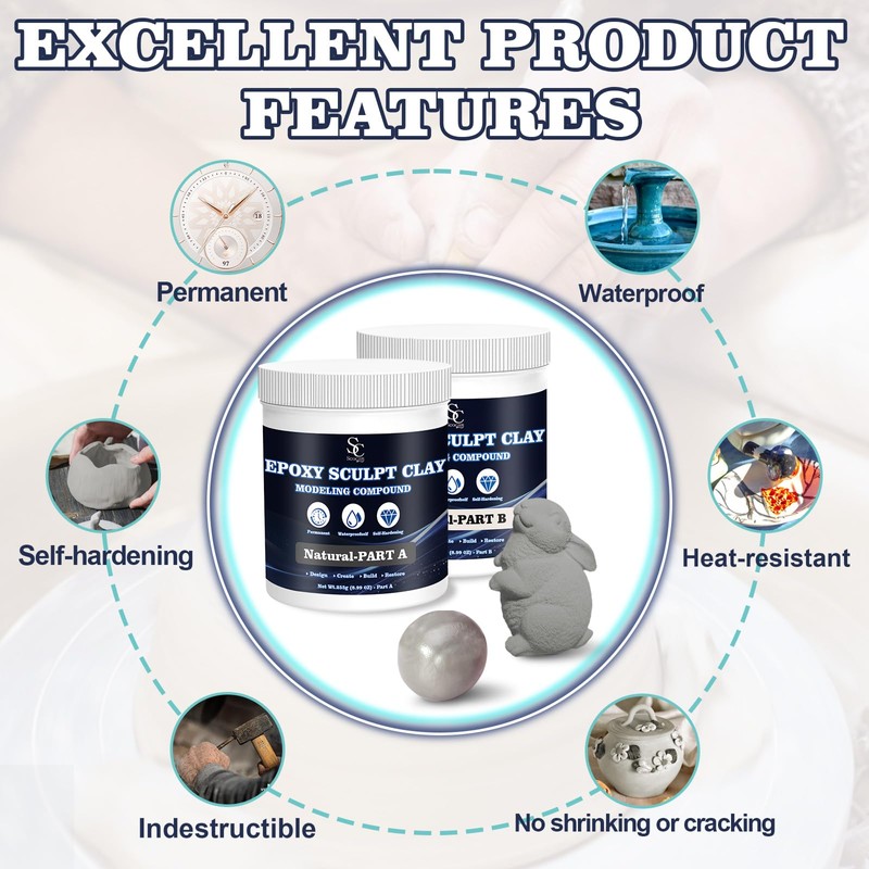 Seocam Epoxy Putty Sculpt Clay, 2 Part A & B