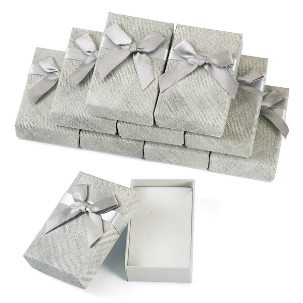 Spritewelry 10 Pcs Jewelry Gift Boxes 8.4x5.4x2.5cm Gray Necklace Ring