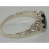LetsBuyGold 925 Sterling Silver Real Genuine Sapphire Womens Band Ring