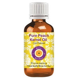 Deve Herbes Pure Peach Kernel Oil (Prunus persica) Natural Therapeutic Grade Cold Pressed 10 ml (0.33 oz)