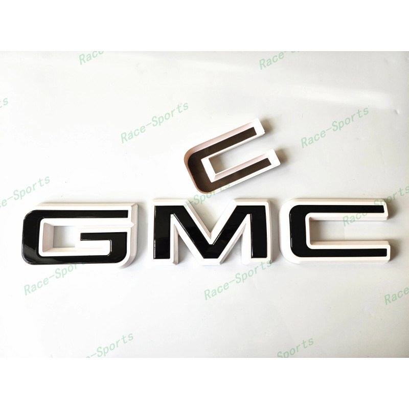 Auto GMC OVERLAY Front Rear White Black GMC Emblem 2019+