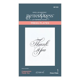 Spellbinders Thank You Press Plate from The Copperplate Everyday Sentiments Collection by Paul Antonio, Metal, ONE