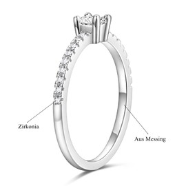 Titaniumcentral Women's Eternity Ring Narrow Round Cubic Zirconia Engagement Rings Wedding Rings Promise Ring, Brass, Cubic Zirconia