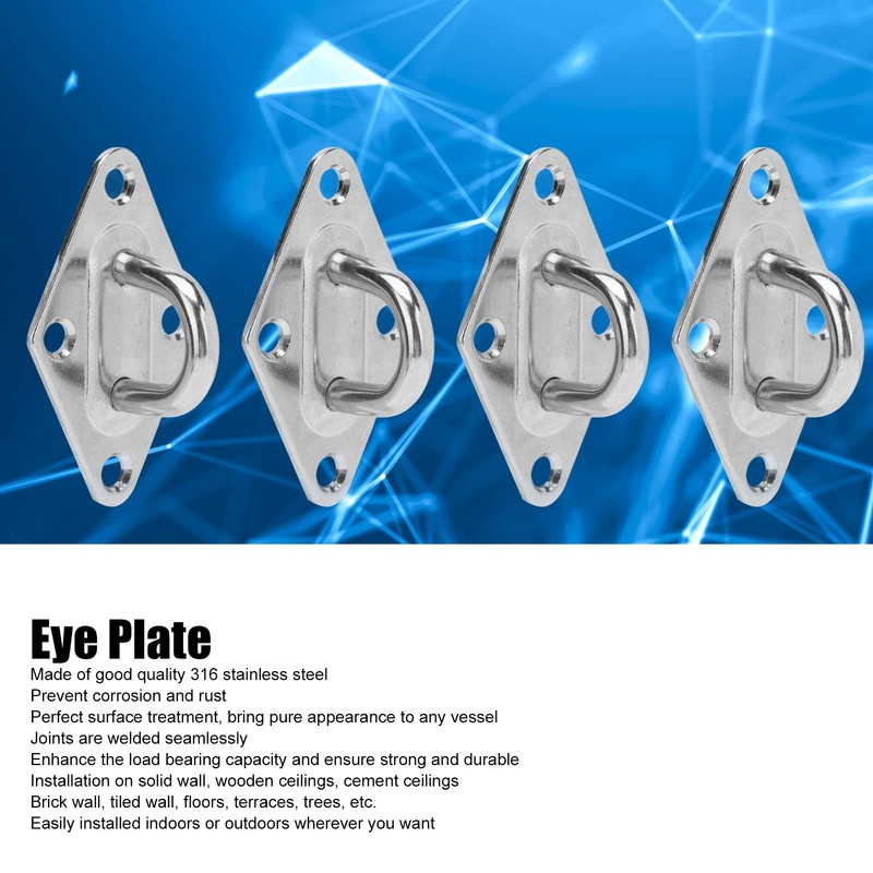 10Pcs Eye Plate 316 Stainless Steel Heavy Duty Suspension Pad