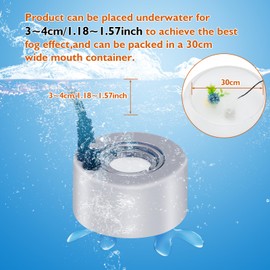 AGPTEK Aluminum Mini Mist Maker Fogger Water Fountain Pond Fog Machine Atomizer, Perfect for Halloween, Christmas and Other Holidays