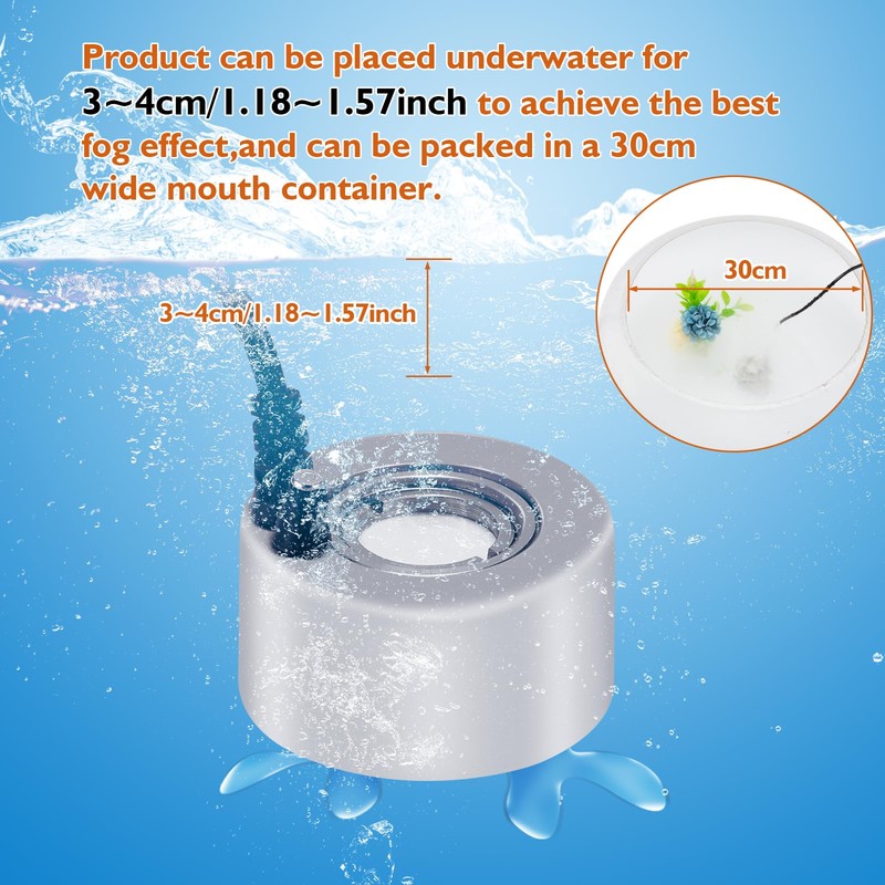 AGPTEK Aluminum Mini Mist Maker Fogger Water Fountain Pond Fog