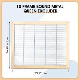 Geelin 4 Pack 10 Frame Wooden Bound Metal Queen Excluder, Heavy Duty Queen Excluder for 10 Frame Hive Beekeeping Separating Bee from The Honey Making Area, 20.1 x 16.5 x 0.7 Inch