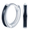 MICGIGI Women's 925 Sterling Silver Earrings 8 mm Diameter Black