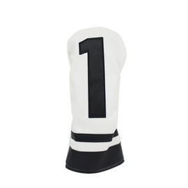 Scott Edward Golf Club Covers 3 Pcs/1Pcs, PU Numbered 1 3 5 Golf Headcovers for Driver and Fairway Wood Fit Most Golf Clubs Classic Look(Black Number 1)