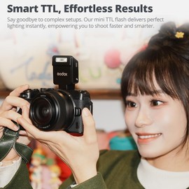 Godox IT20 S IT20S Mini Camera Flash for Sony, TTL Godox Flash,700+ Full Power,1.5s Recycle Time,USB-C Charging, with Magnetic Diffuser & Filter -Black