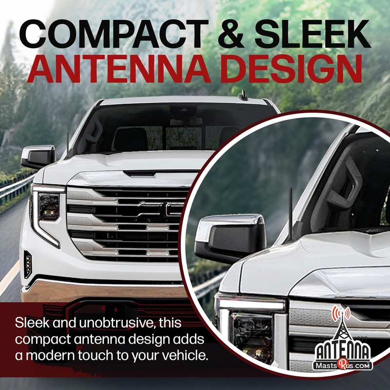 AntennaMastsRus Short Rubber Antenna for GMC Sierra 1500 (2006-2026) -