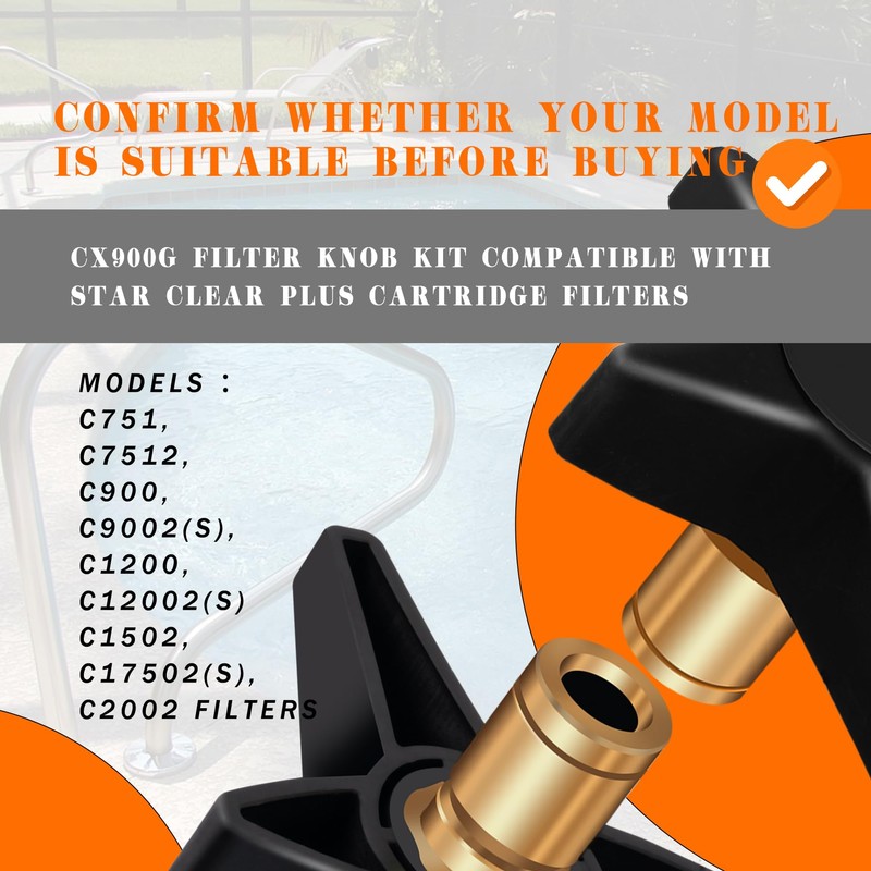 CX900G Locking Knob or CX900DA Pool Filter Knob Kit Compatible