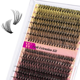 Lash Clusters Wispy 300PCS Eyelash Clusters 30D 40D Lashes Clusters 9-16mm Cluster Eyelash Extensions Individual Lashes Soft Eyelashes Clusters with Thin Band False Eyelashes at Home(D-Mix10-18mm)