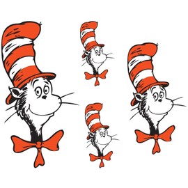 Dr. Seuss - Cat in Hat - for Light-Colored Materials - 4 Iron On Heat Transfers