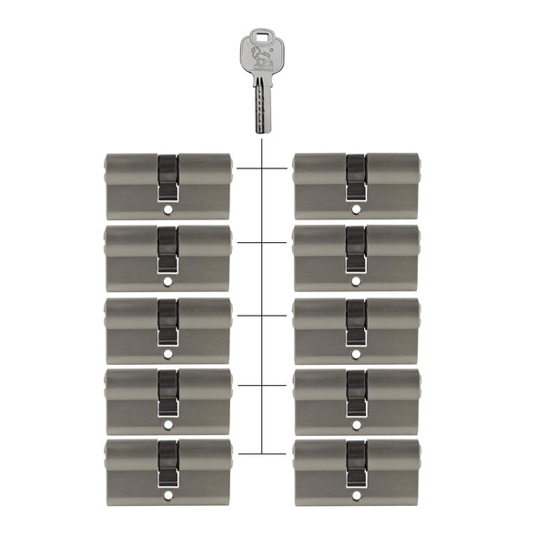 Simultaneous Locking Cylinder 60 mm (30/30 mm) with 3 Keys
