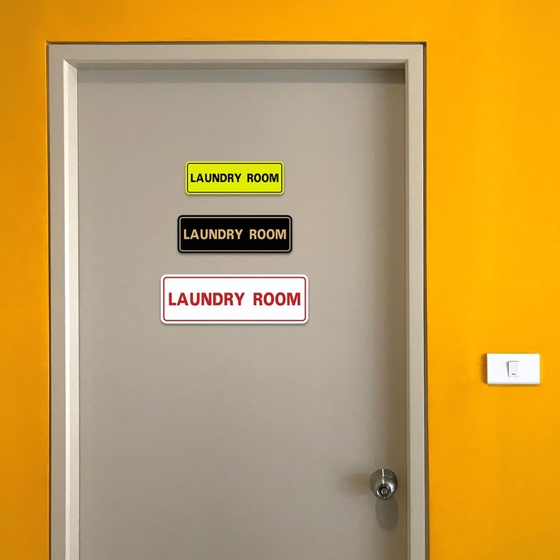 Standard LAUNDRY Door / Wall Sign - White - Large