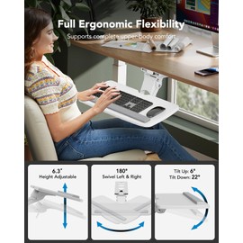 HUANUO Keyboard Tray Under Desk, 360 Adjustable Ergonomic Sliding Keyboard & Mouse Tray, 25" W x 9.8" D