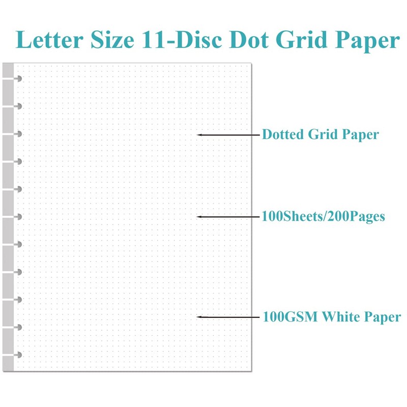 A4 TUL Discbound Dotted Refill Paper, 11-Disc Dot Grid Filler