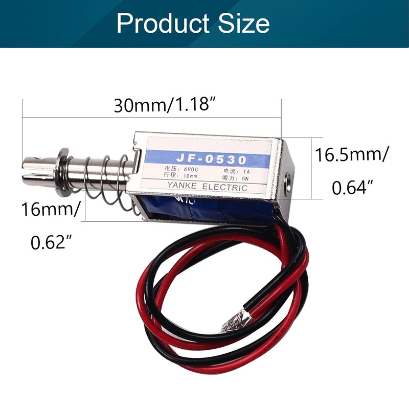 Fielect DC 6V Pull Push Type Open Frame Solenoid Electromagnet