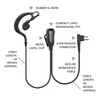 Maximal Power REH2 2-Pin Adjustable C-Shaped Earpiece with Rubber Earhook/Earbud