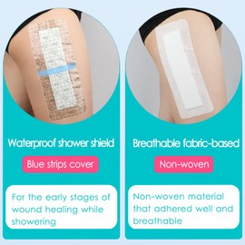 10 Pcs Breathable Knee Replacement Surgery Island Dressing | 4x8 Inch Long Post Surgery Bordered Gauze Bandage with Adhesive Border + Absorbent Dressing Pad, Hip Surgery Large Wound Incision Recovery