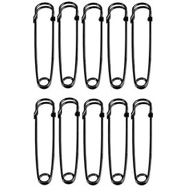 Kipokalor Steel Safety Pins,38pcs 2.5inch Black Safety Pins for Blankets, Skirts, Kilts, Crafts.(2.5inch, Black)