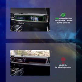 2025 Por*sche Cayenne Tempered Glass Screen Protector is One Single Piece for 2024 2025 Por*sche Cayenne Accessories Coupe 12.3Inch Dashborad & 10.9Inch Navigation 2025 Cayenne Touchscreen Protection Film 2pcs