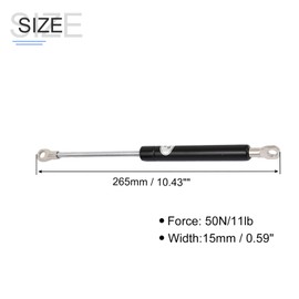 METALLIXITY Gas Lift Support (50N/11lb) 2Pcs, Metal Gas Spring Shocks(10 Inch) - for Home Kitchen Cabinet Door, Black