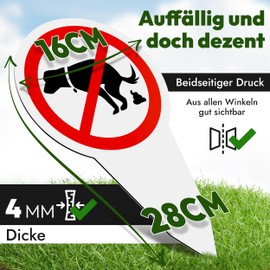 VANEJA® - XXL plug-in sign set of 2 "Hier kein Hundeklo", 28 x 16 cm, 4 mm thick, with PE core and aluminium layer, UV protection, weather-resistant for outdoor use. Made in Germany