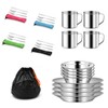 29pcs Stainless Steel Utensils Camping Tableware Kit with Bowls Plates