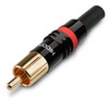 Hicon HI-CM03-NTL RCA Connectors Set of 2 / Red RCA