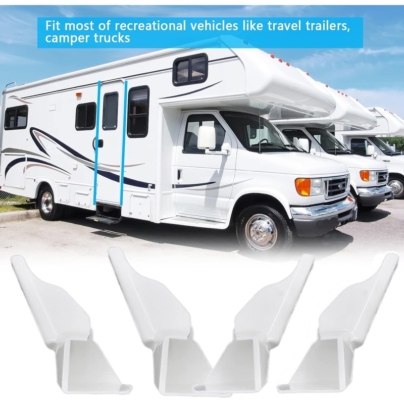 Podoy 4 Pack RV Rain Gutter Spouts with Extension Left