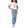 Forever 21 Women's Frayed Denim Maxi Skirt
