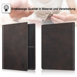 Fintie Vehicle Registration Certificate Case, Ultra-Thin and Lightweight, Credit Card Holder, ID Holder, Made of Synthetic Leather, Dark Brown