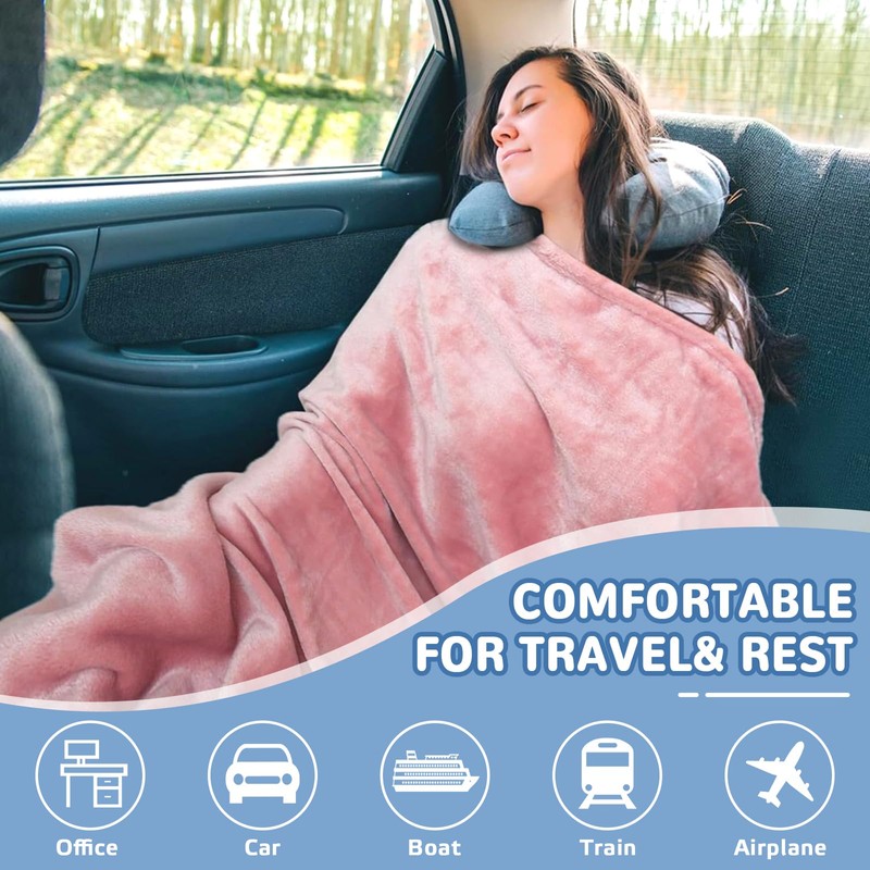 Travel Blanket 2 in 1 with Soft Pillowcase for Men