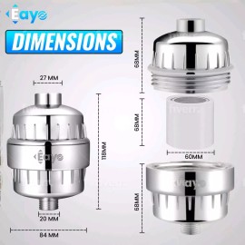 Eayo 20Stage Shower Head Filter- Replaceable Filter Cartridges for Hard Water