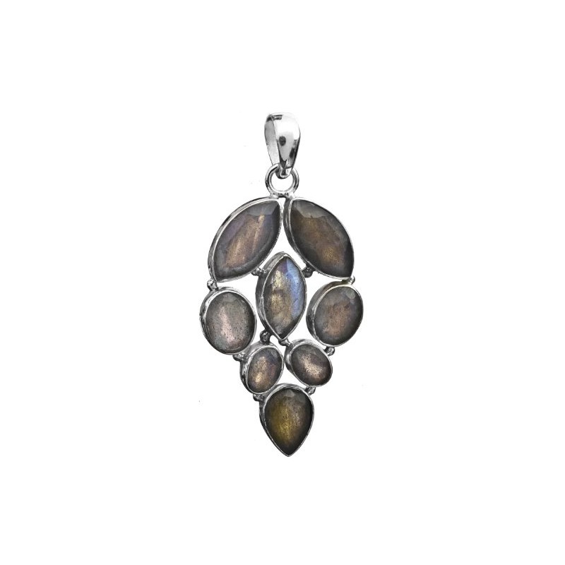 Faceted Labradorite Pendant - Sterling Silver