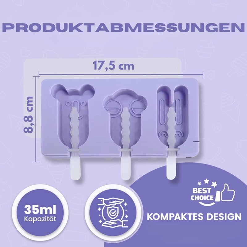 Ktchnhlprz Popsicle Mould Set of 2, Ice Lolly Mould, Ice
