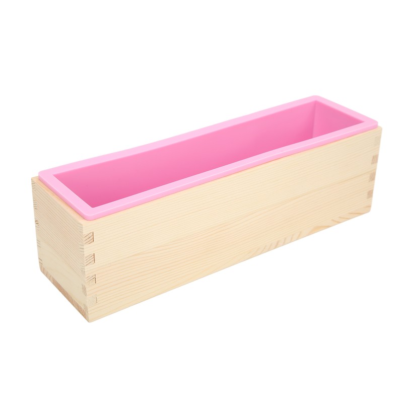 Wooden Loaf Soap Cutter Mold with 1 Pc Silicone Mold