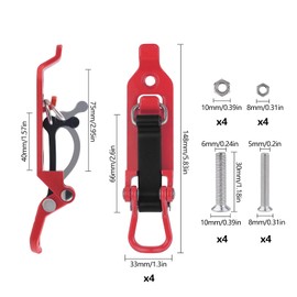 JJWNMLL Shovel Mount Roof Rack, 4 Pieces, Red Shovel Holder, Off-Road Accessories, Wall Mounting Brackets, Clamp Mounting Kit for Roof Racks, Boats