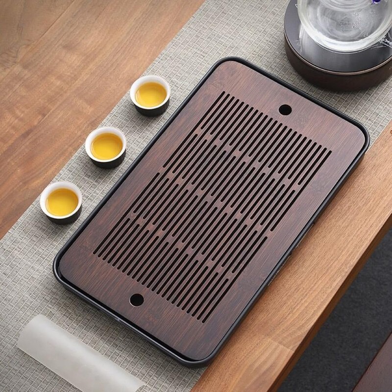 Large 17 Inch Bamboo Chinese Gongfu Tea Tray Table Box