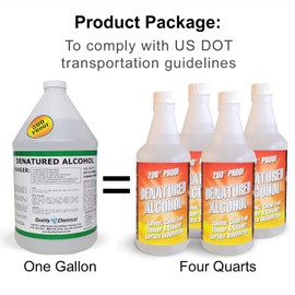 Quality Chemical's Denatured Alcohol 200-Proof Ethyl Alcohol - for Cleaning, 1 Gallon (128 oz.)