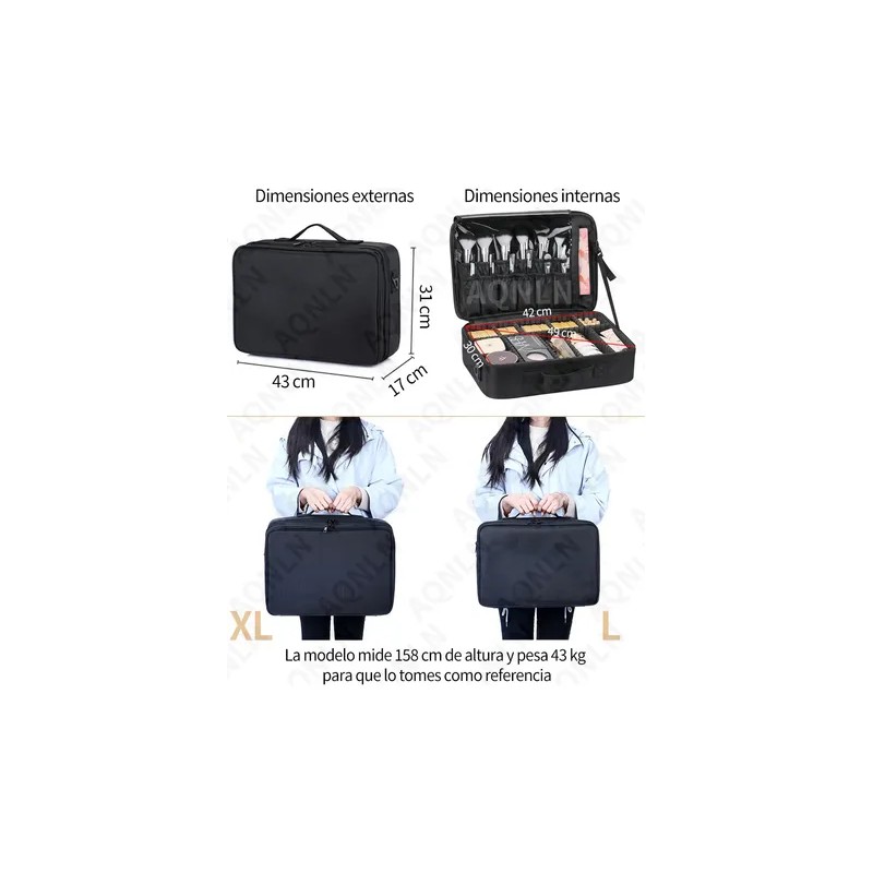 Estuche De Maquillaje De Viaje Profesional Con Divisores Xl