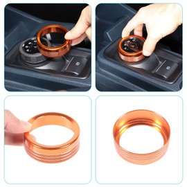 Gear Shift Switch Button Ring Trim Cover Fit for Ford Maverick 2022 2023 2024, Aluminum Gear Shifting Knob Cover Trim - Orange