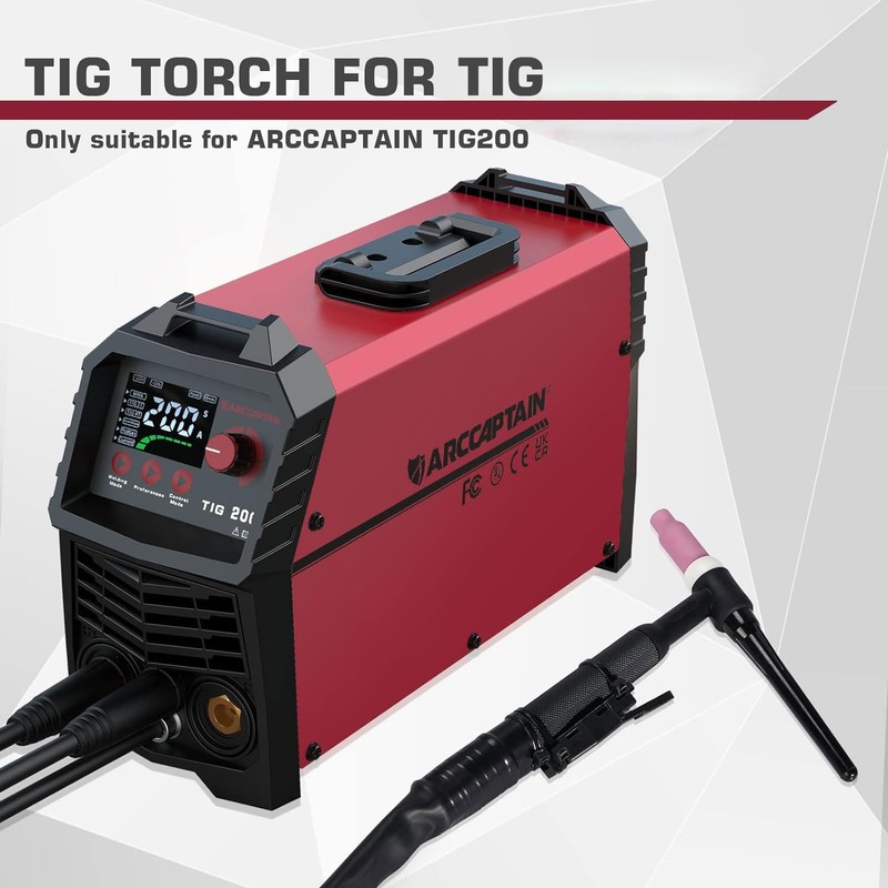 ARCCAPTAIN TIG Torch with High-Frequency Ignition, WP-17 Air-cooled Argon TIG